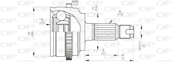 OPEN PARTS jungčių komplektas, kardaninis velenas CVJ5511.10